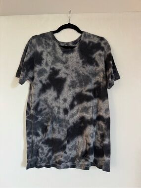 Designer Tie-Dye Black & Gray Crewneck T-Shirt